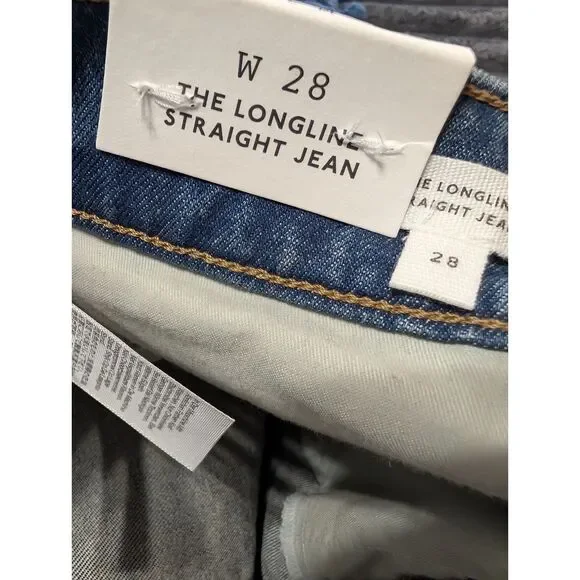 Madewell Longline Straight Jeans Greendale Wash High Rise Size 28 NWT NW251 - Picture 7 of 11